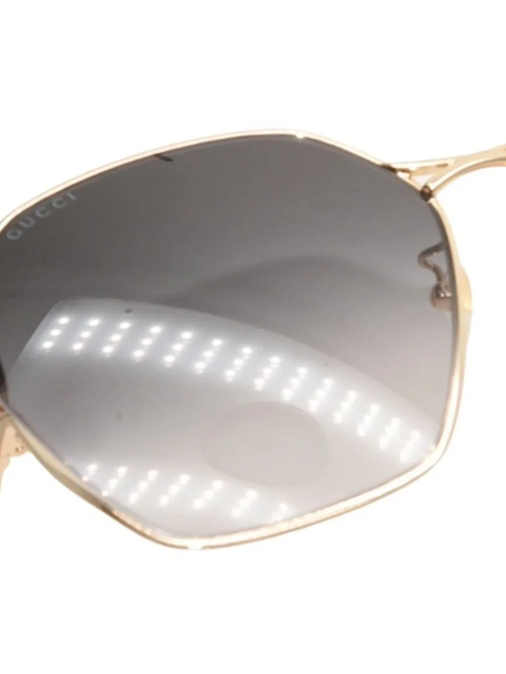 Gucci Sunglasses Eyewear 63 Gold Gray Metal Acetate